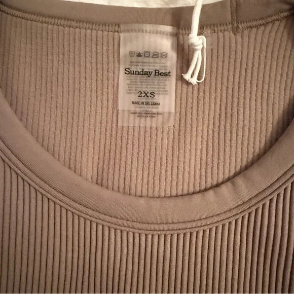 Sunday Best Ribbed Sundried Olive Crew Ribbed Tank - Picture 3 of 3